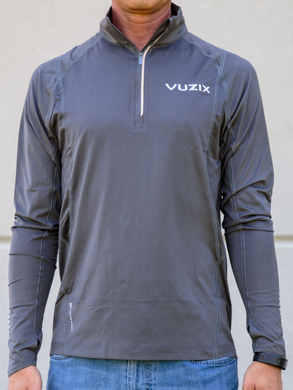 Vuzix Long Sleeve ¼ Zip Performance Shirt, Grey